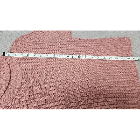 Knits and Bolts Vtg Rose Pink Short Sleeve Cropped Ribbed Turtleneck W Size SM - Picture 5 of 7